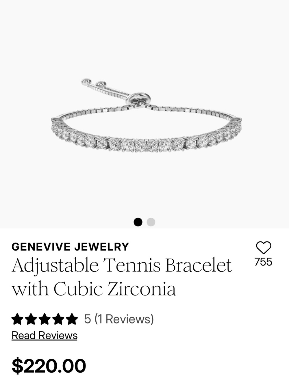 Genevive Jewelry Diamond Tennis Bracelet